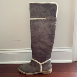 Brown knee length boots